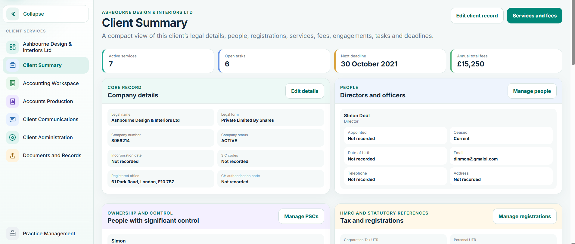 Balansix client experience and connected client record